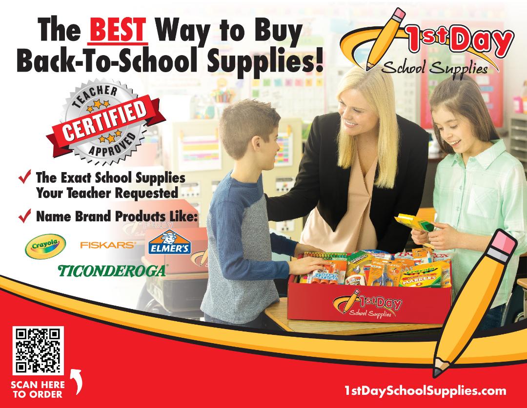school supply ad for 1st day school supplies.com